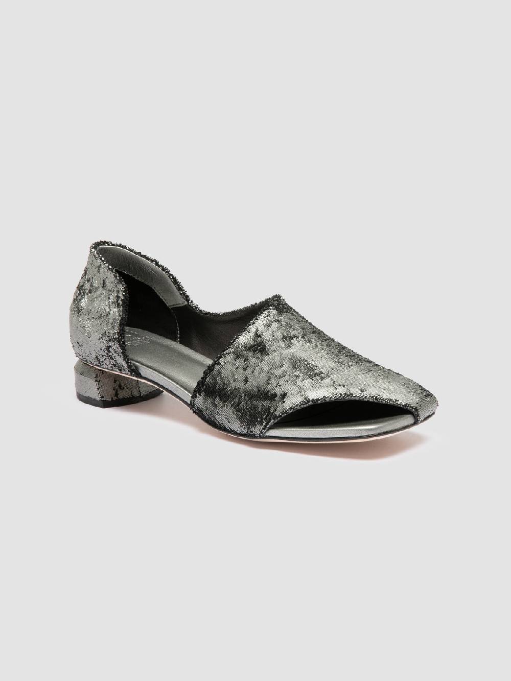 Officine Creative TESSA 009 Silver Leather Mule Sandals Convenienza