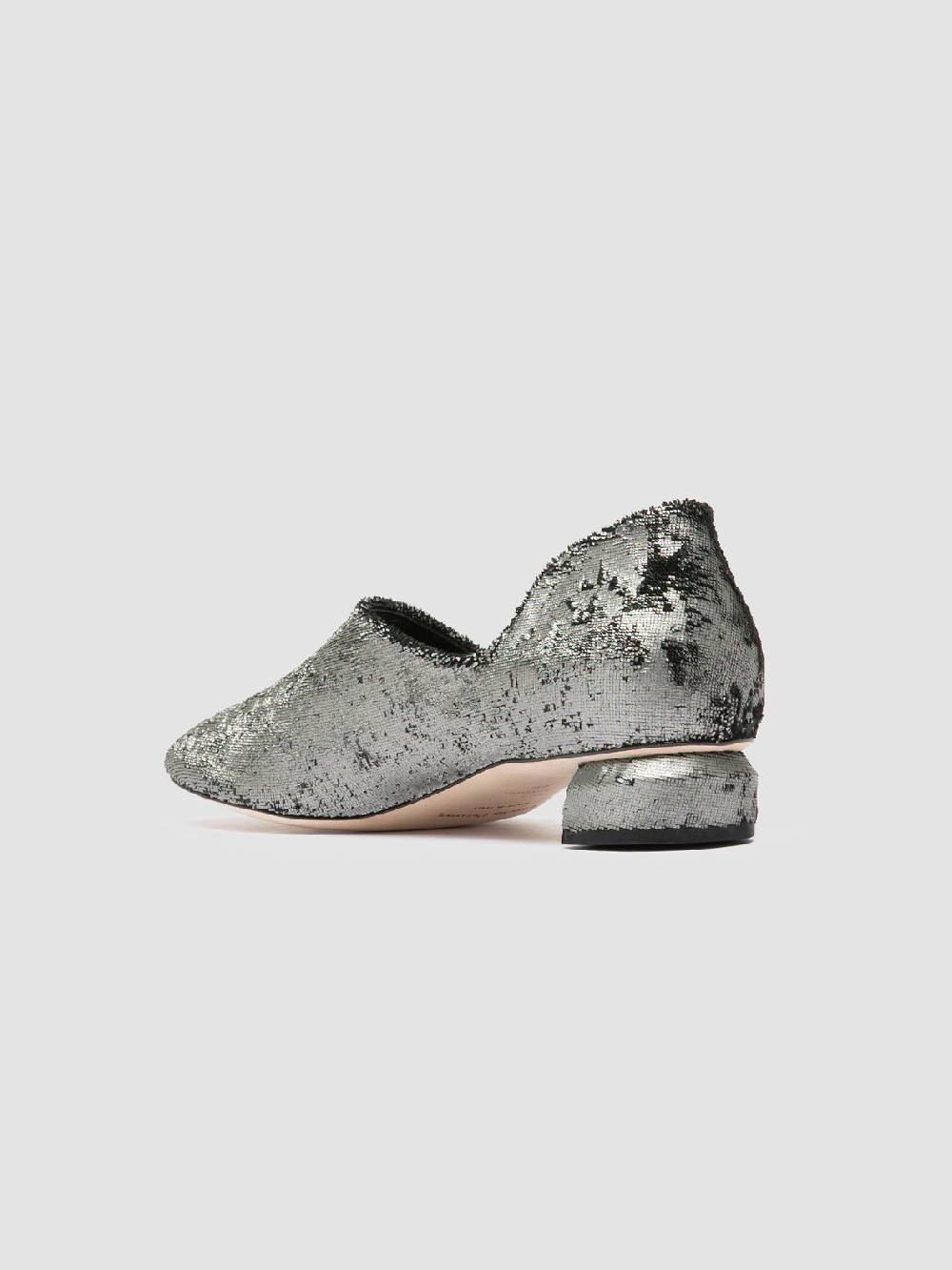Officine Creative TESSA 009 Silver Leather Mule Sandals Convenienza
