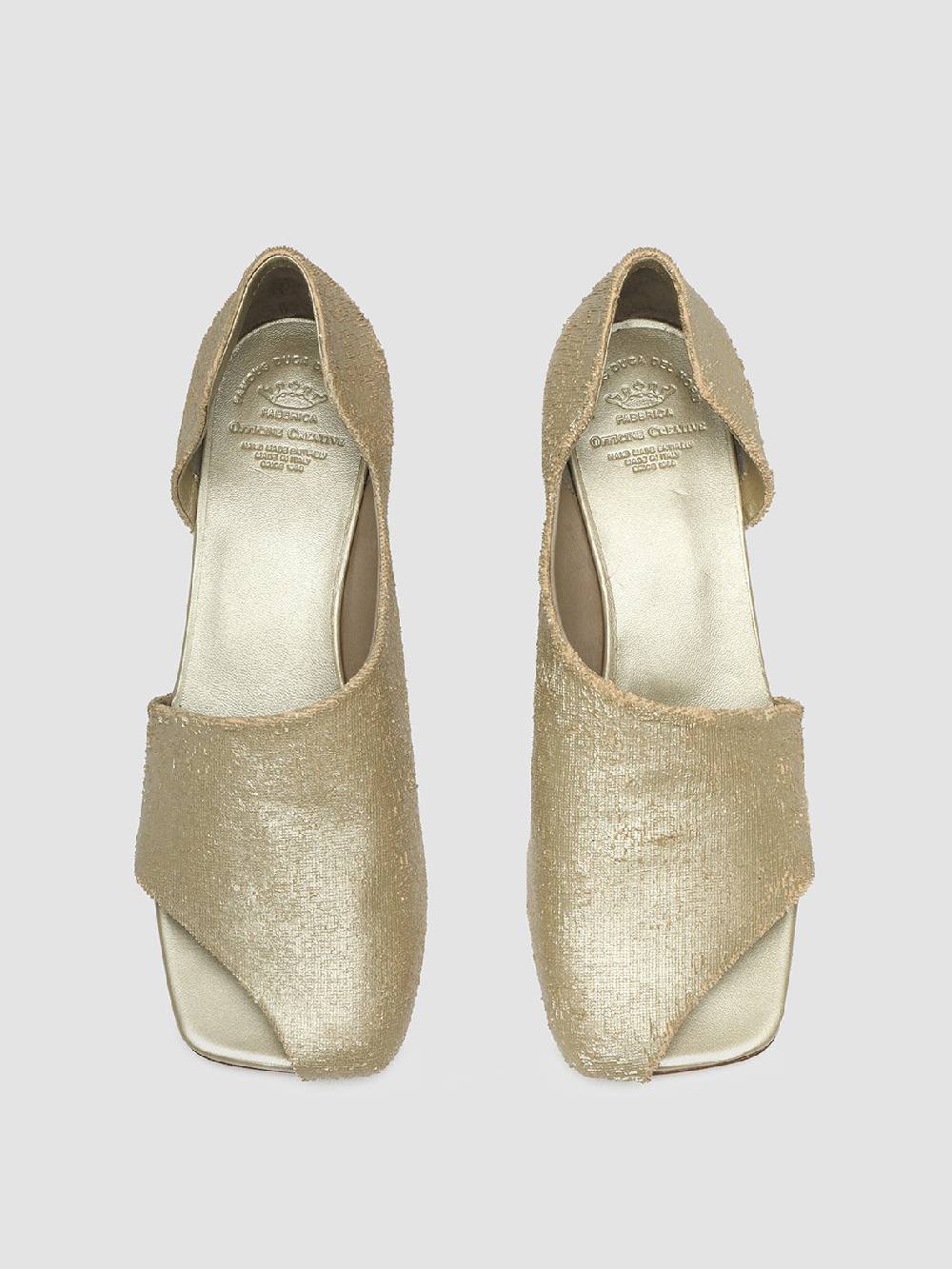 Officine Creative TESSA 009 Gold Leather Mule Sandals Novità
