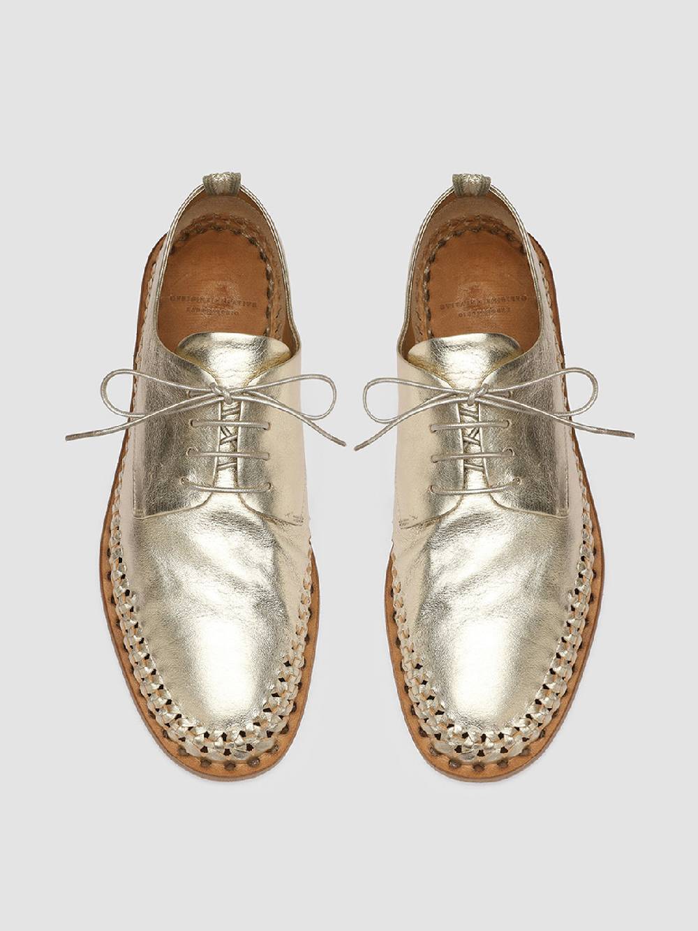 Officine Creative MABELLE 001 Derby in Pelle Argento Presa