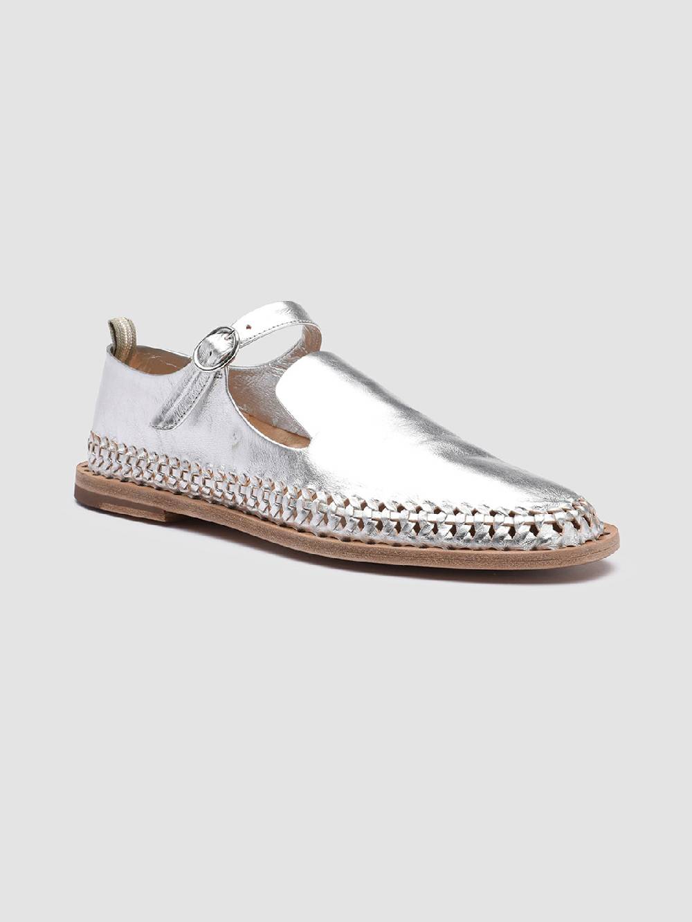 Officine Creative MABELLE 003 Mary Jane in Pelle Argento Online