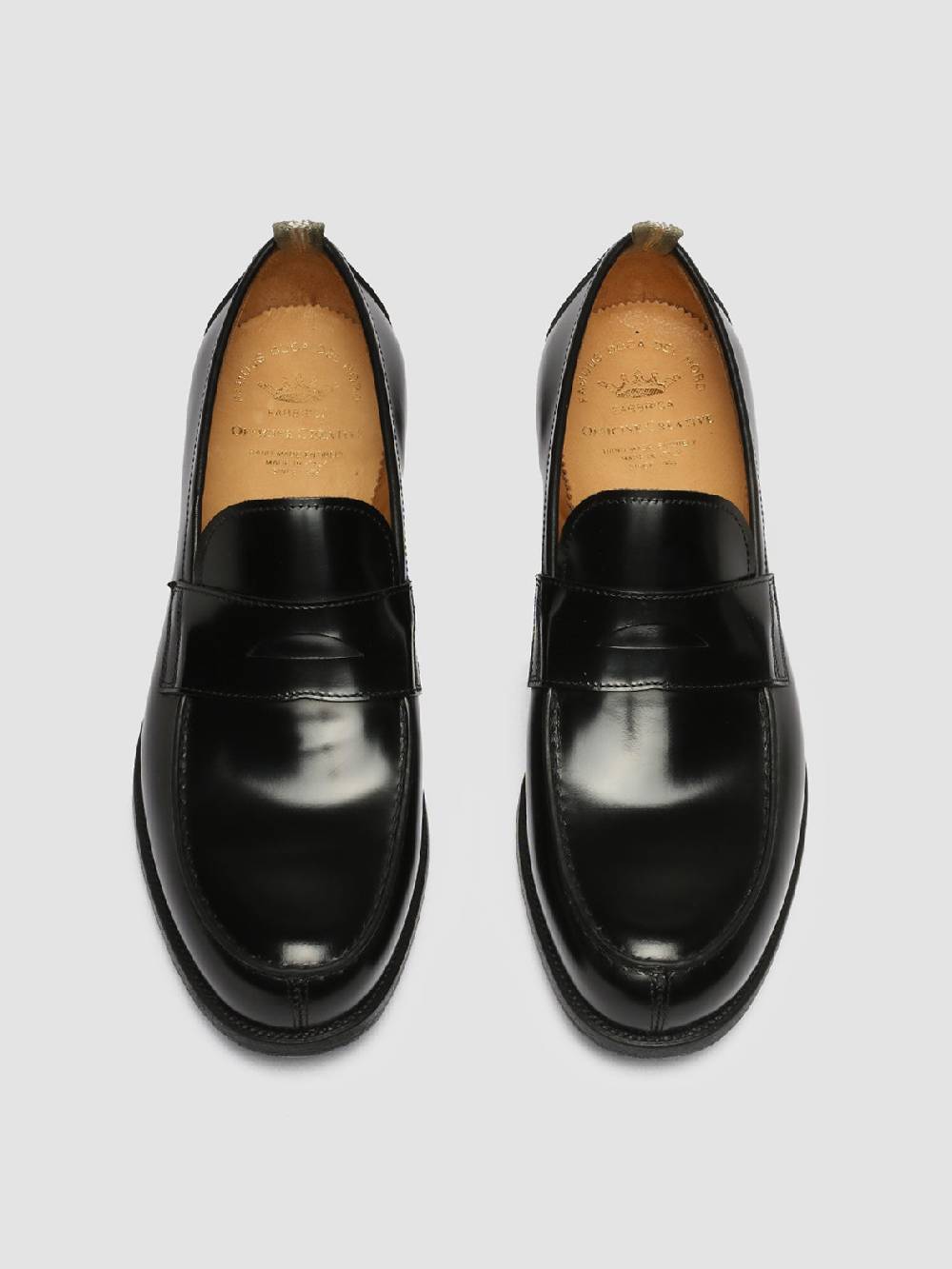 Officine Creative VINE 001 Mocassini in Pelle Nera Vendita Calda