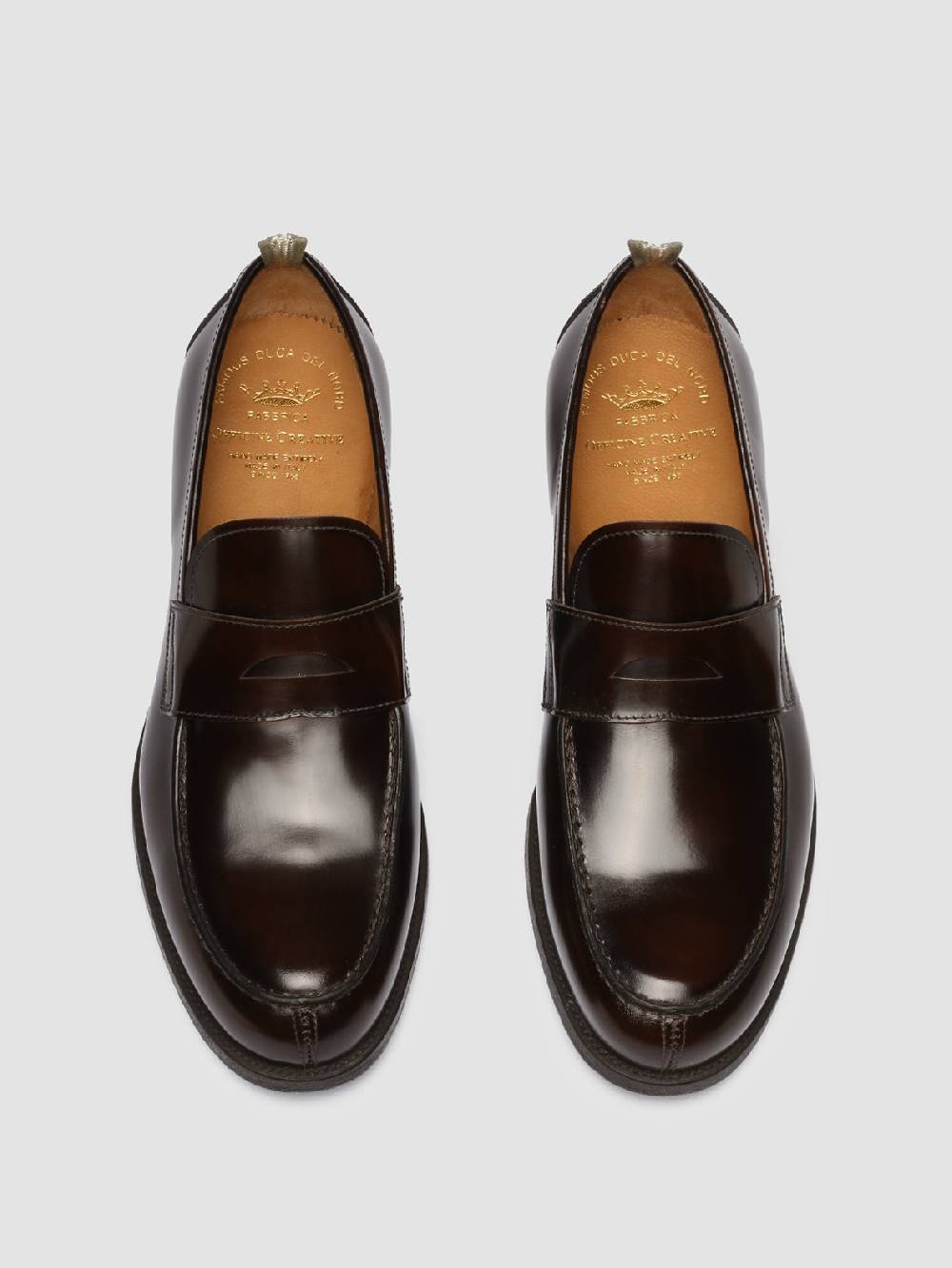 Officine Creative VINE 001 Mocassini in Pelle Marrone Vendita Economica