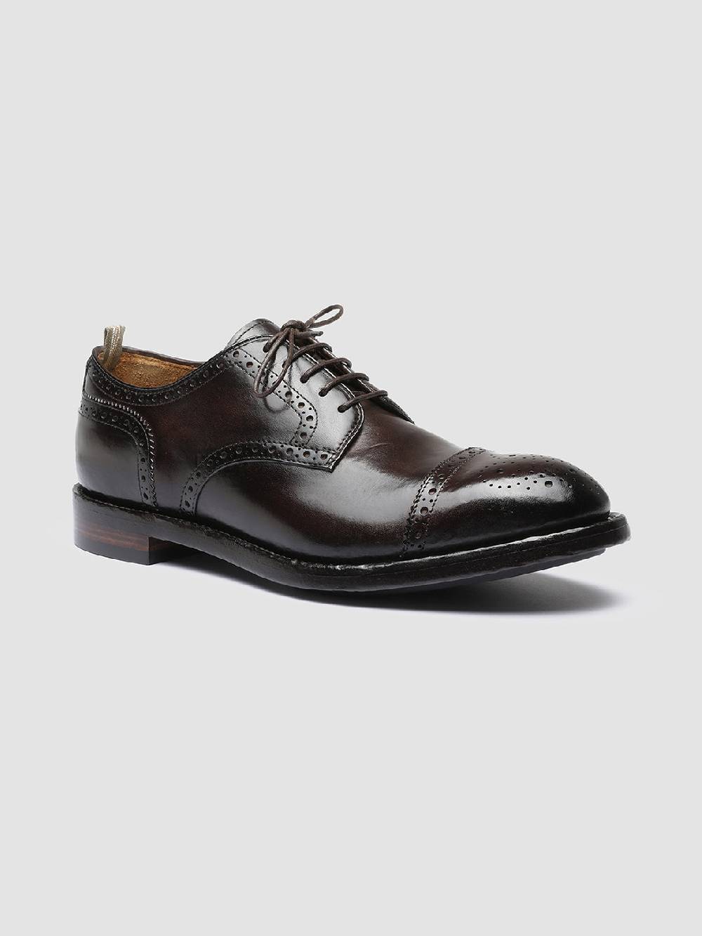 Officine Creative TEMPLE 003 Scarpe Derby in Pelle Marrone Vendite Flash