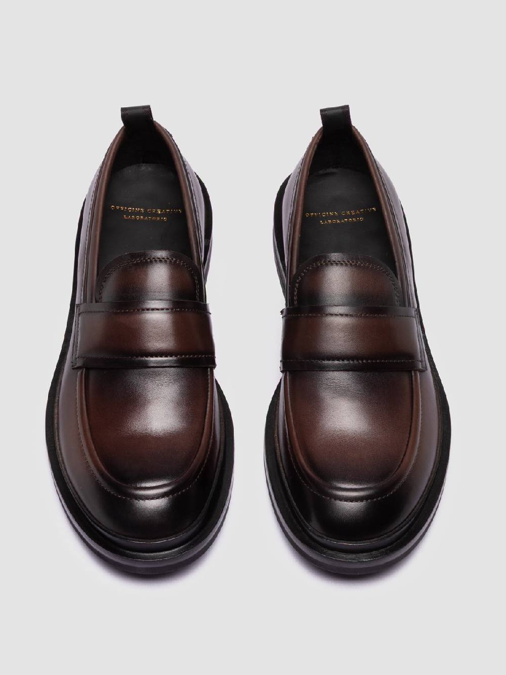 Officine Creative MAJOR 003 Mocassini Penny in Pelle Marrone Moda