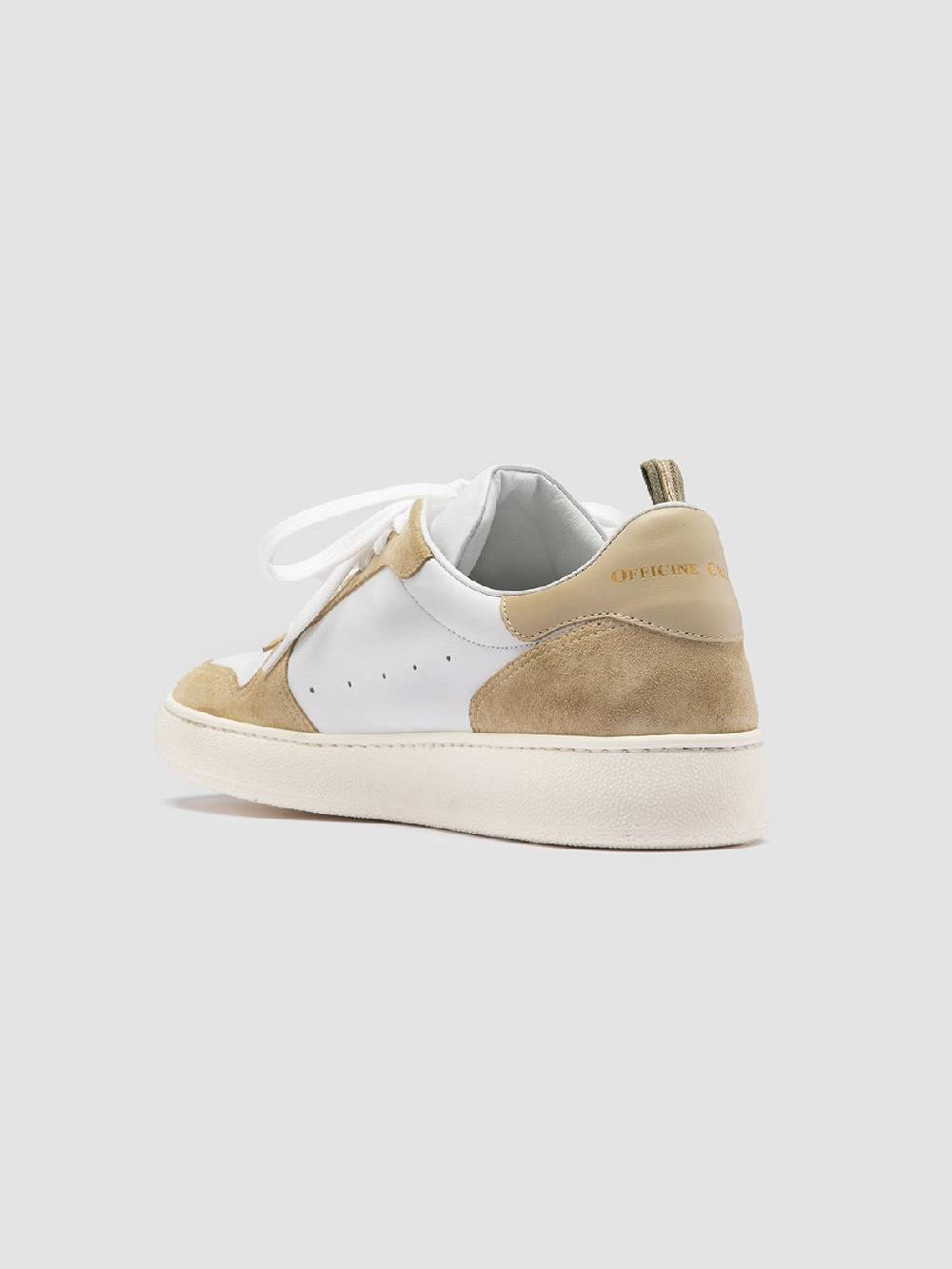 Officine Creative MOWER 008 Sneakers Basse in Pelle e Camoscio Bianca Spedizione Gratuita