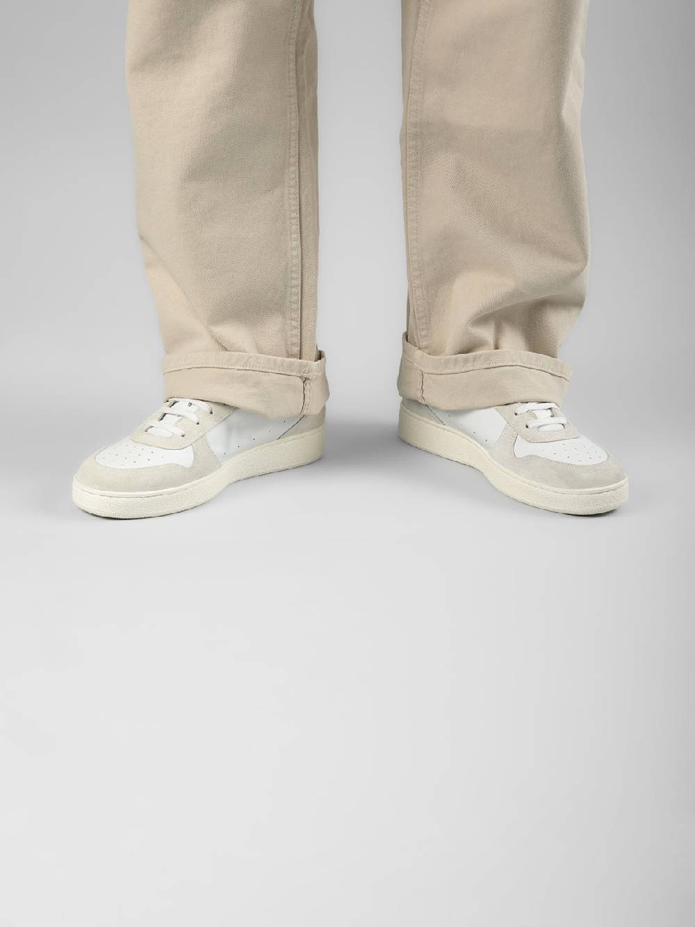 Officine Creative MOWER 008 Sneakers Basse in Pelle e Camoscio Bianca Spedizione Gratuita