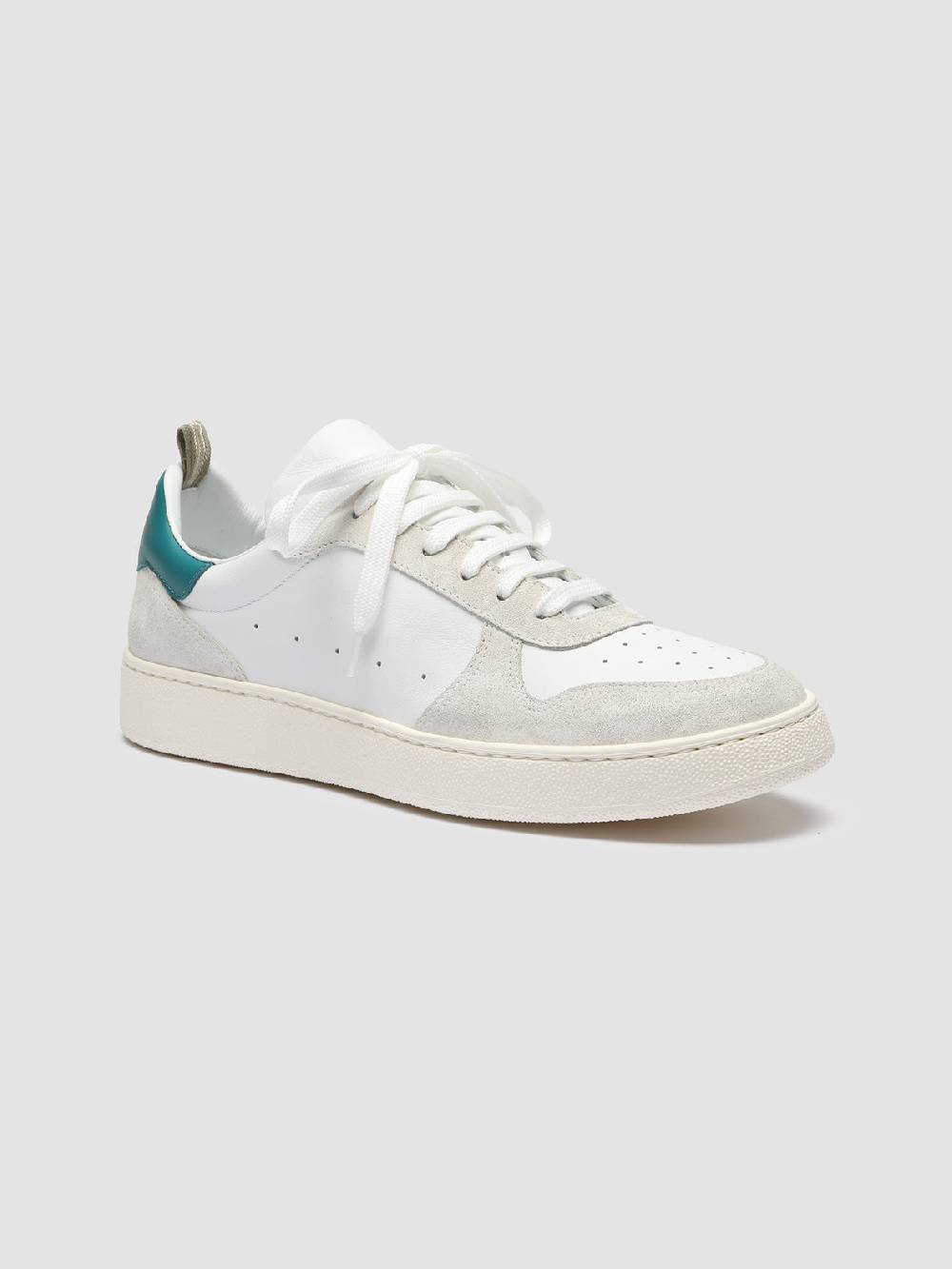 Officine Creative MOWER 008 Sneakers in Pelle Liscia e Scamosciata Bianca Pezzi Unici