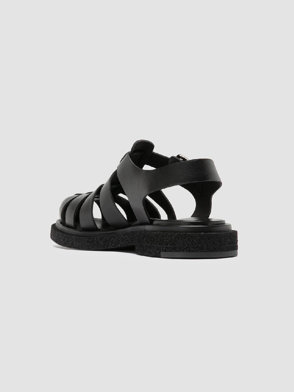 Officine Creative TONAL 18 Black Leather Sandals Negozi Online
