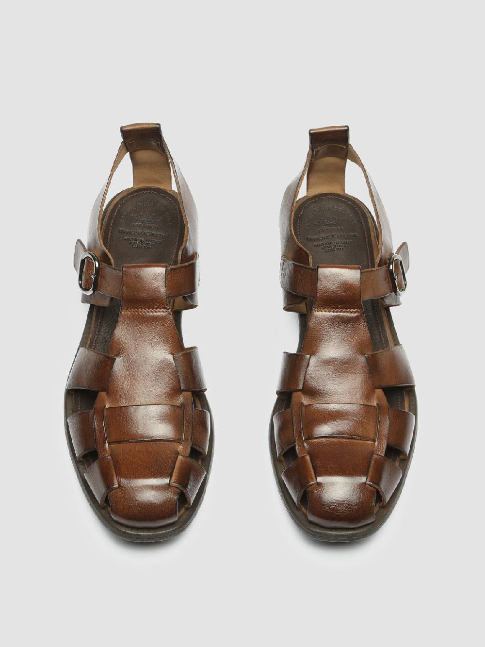 Officine Creative CHRONICLE 145 Sandali in Pelle Marrone Promozione Limitata