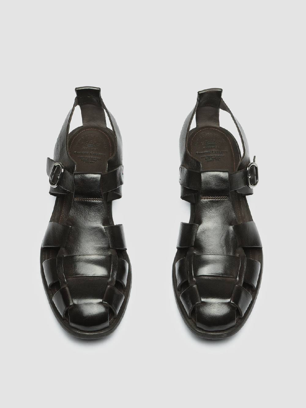 Officine Creative CHRONICLE 145 Sandali in Pelle Marrone Fino Al -60%