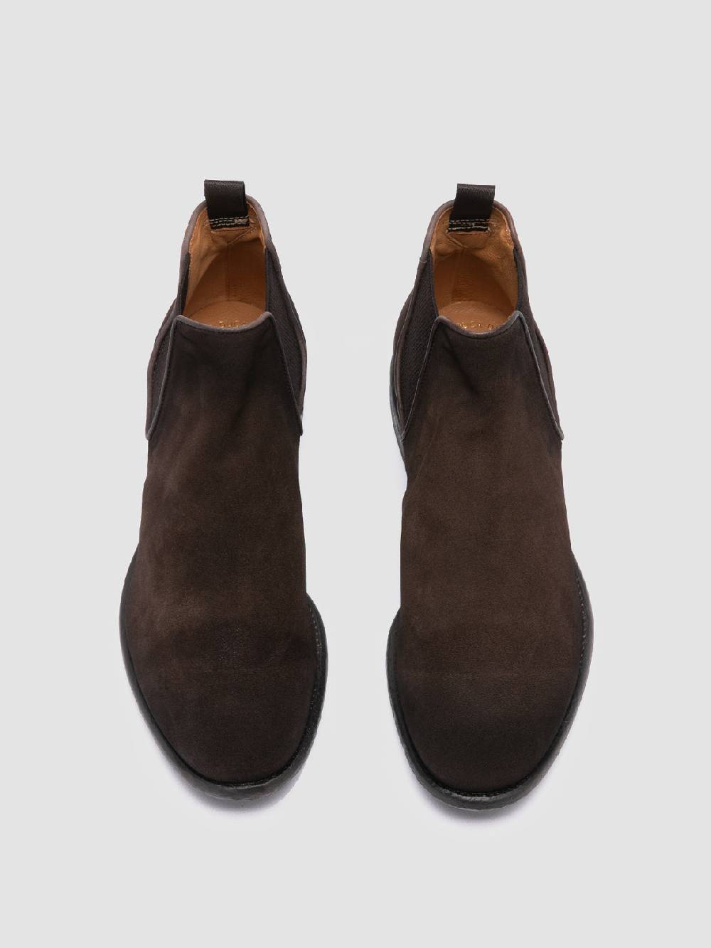 Officine Creative CETON 647 Stivaletti Chelsea in Pelle Scamosciata Marrone Sottocosto