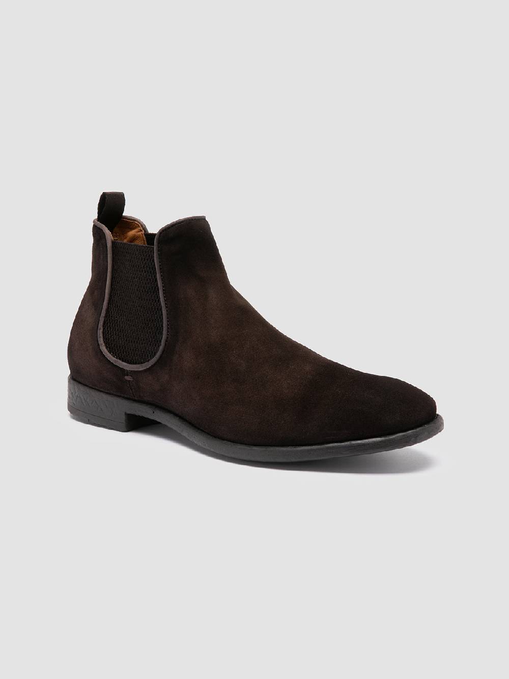 Officine Creative CETON 647 Stivaletti Chelsea in Pelle Scamosciata Marrone Sottocosto