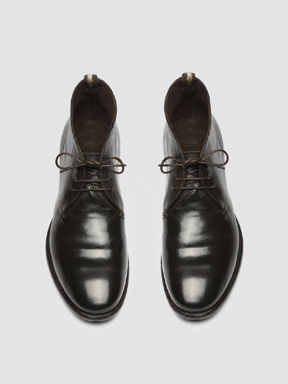 Officine Creative CETON 685 Stivali Chukka in Pelle Marrone Presa