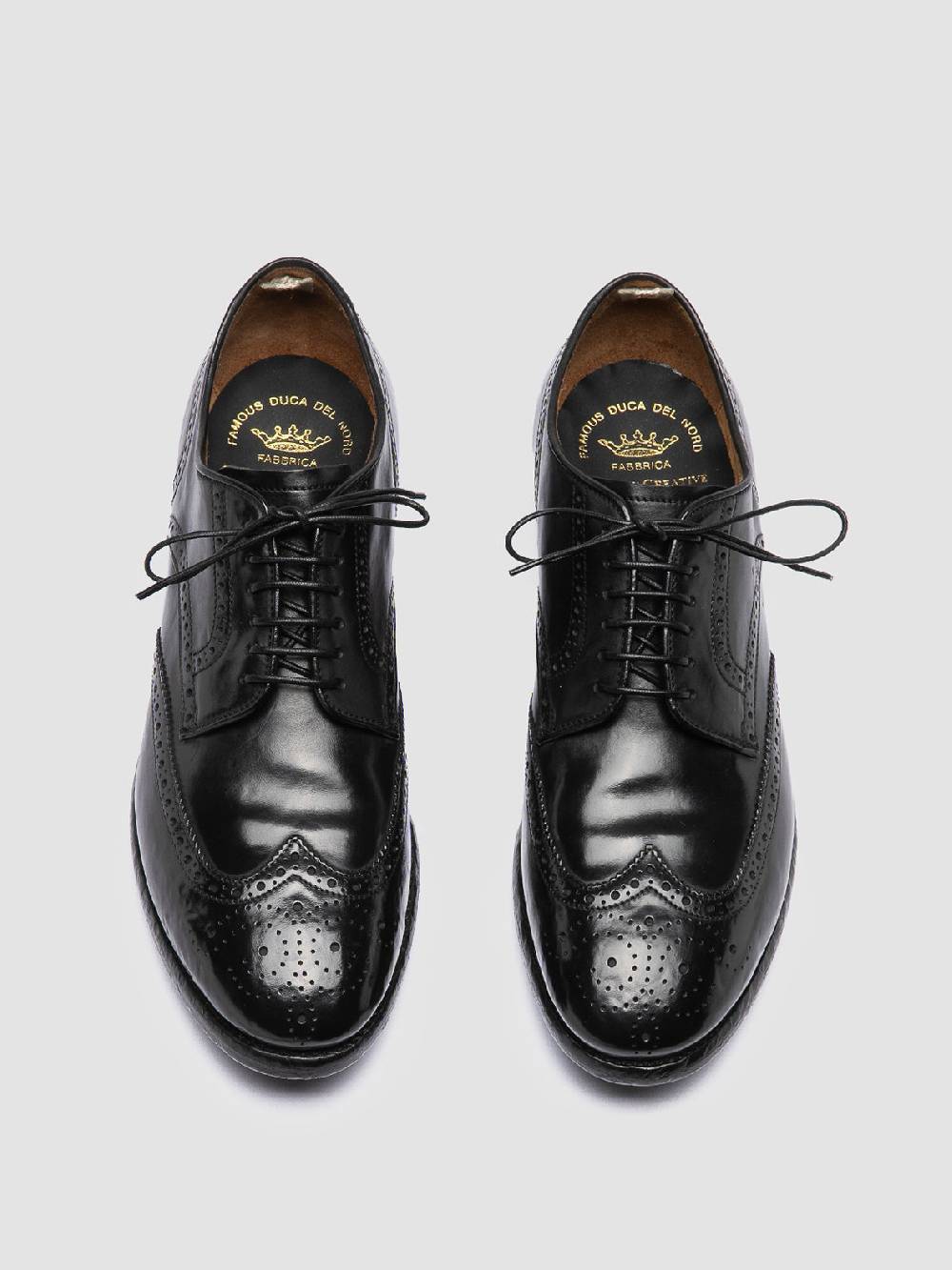 Officine Creative TEMPLE 609 Derby in Pelle Nera In Vendita