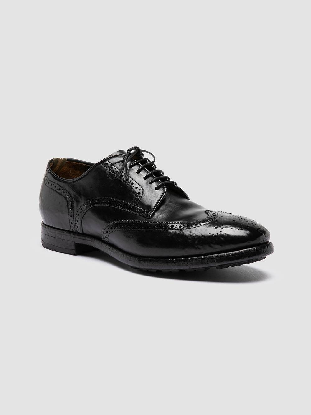 Officine Creative TEMPLE 609 Derby in Pelle Nera In Vendita