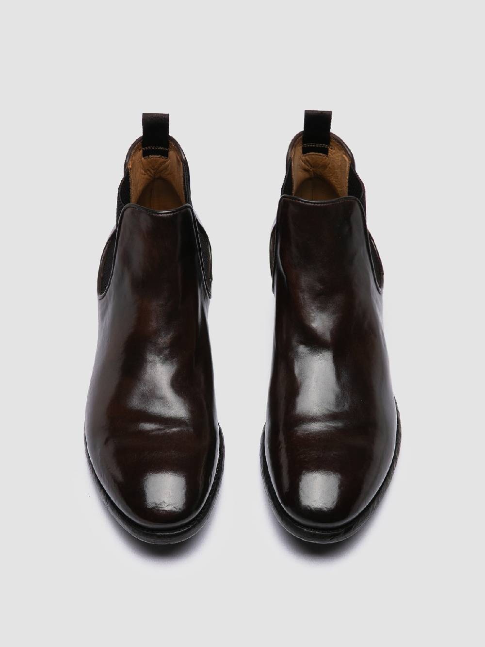 Officine Creative PRINCE 617 Stivaletti Chelsea in Pelle Marrone Saldi Di Fabbrica