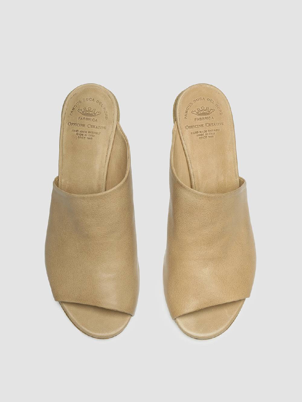 Officine Creative HELYETTE 016 Sabot in Pelle Tortora Spedizione Gratuita