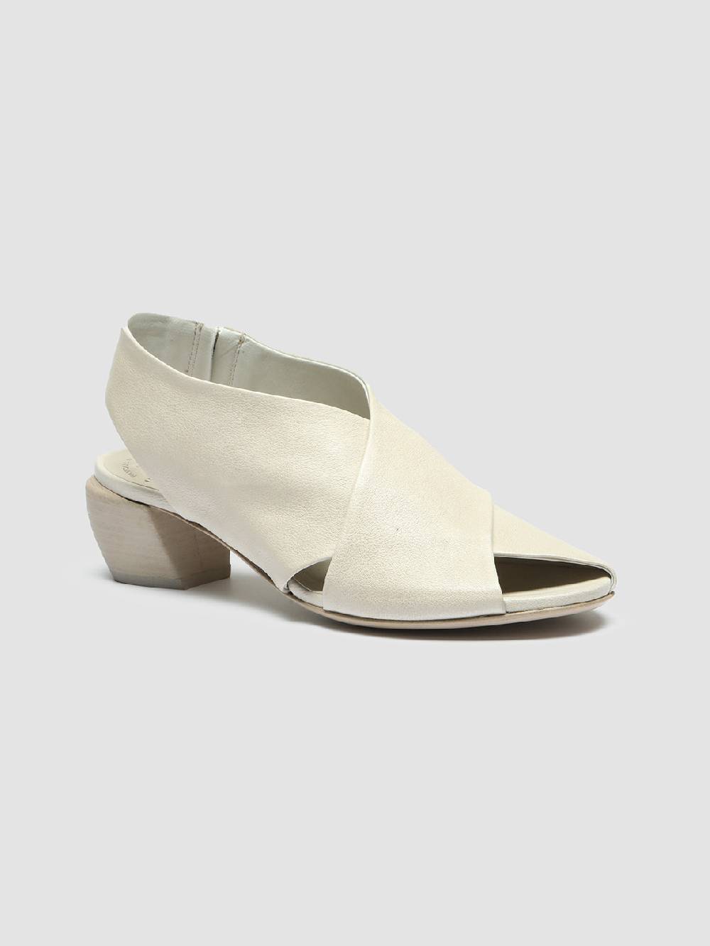Officine Creative HELYETTE 024 Off White Leather Slide Sandals Soddisfazione Garantita