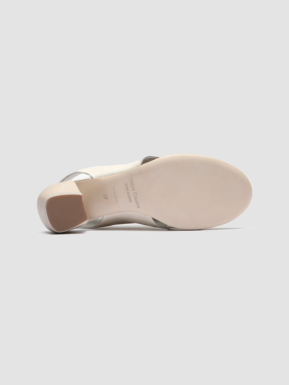 Officine Creative HELYETTE 024 Off White Leather Slide Sandals Soddisfazione Garantita
