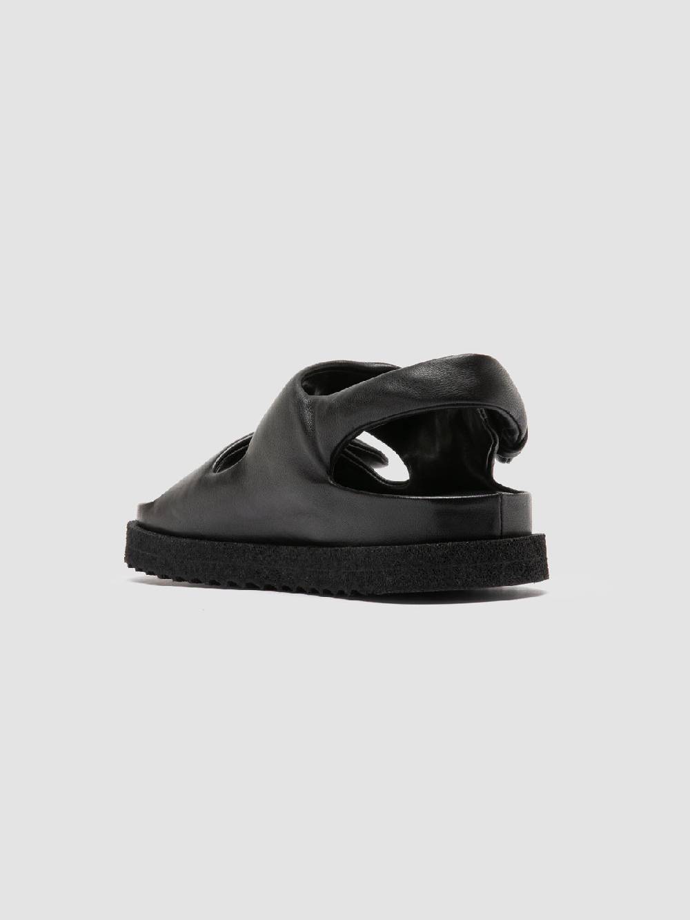 Officine Creative SANDS 102 Sandali Sling Back in Pelle Nera Promozione Limitata