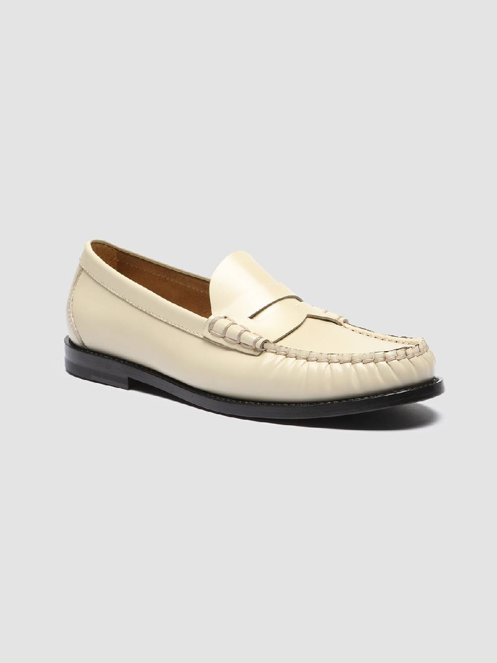 Officine Creative ZIVAGO 103 Ivory Leather Penny Loafers Shopping Online