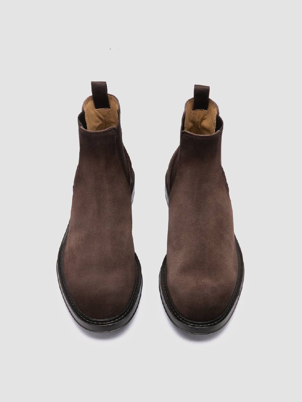 Officine Creative UNIFORM 005 Stivaletti Chelsea in Pelle Scamosciata Marrone Novità