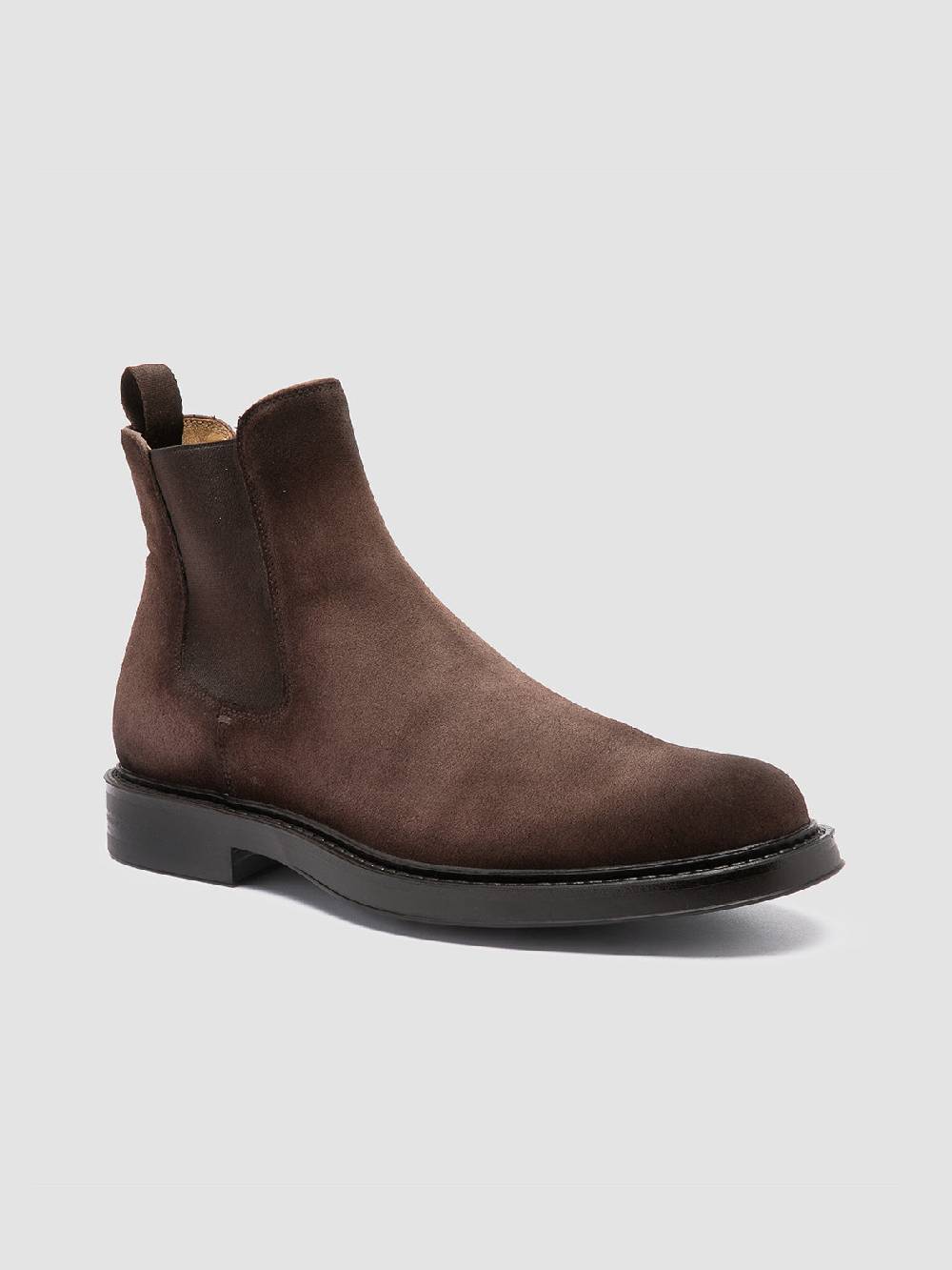 Officine Creative UNIFORM 005 Stivaletti Chelsea in Pelle Scamosciata Marrone Novità