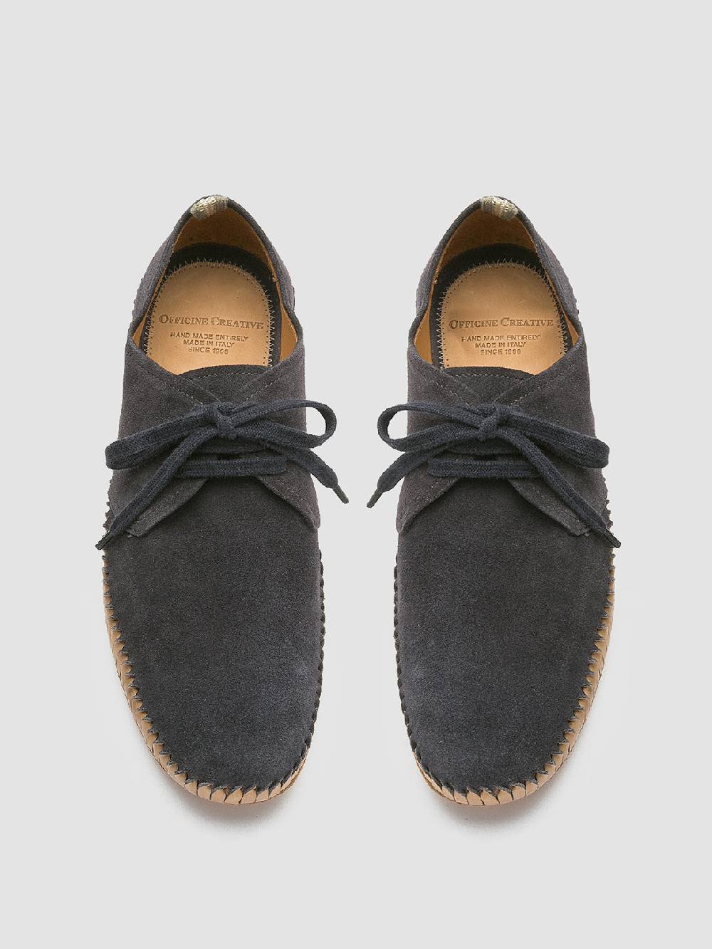Officine Creative MAURICE 001 Blue Suede Derby Shoes Offerta
