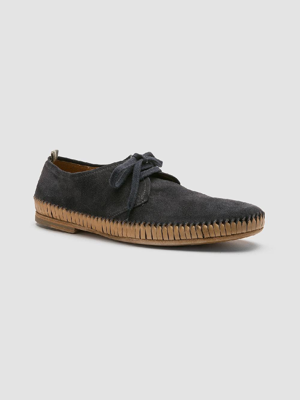 Officine Creative MAURICE 001 Blue Suede Derby Shoes Offerta