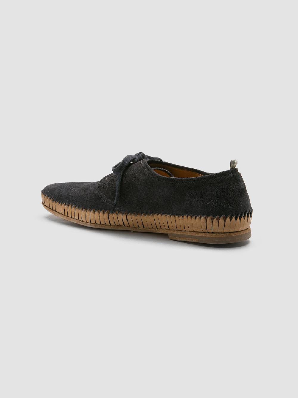 Officine Creative MAURICE 001 Blue Suede Derby Shoes Offerta