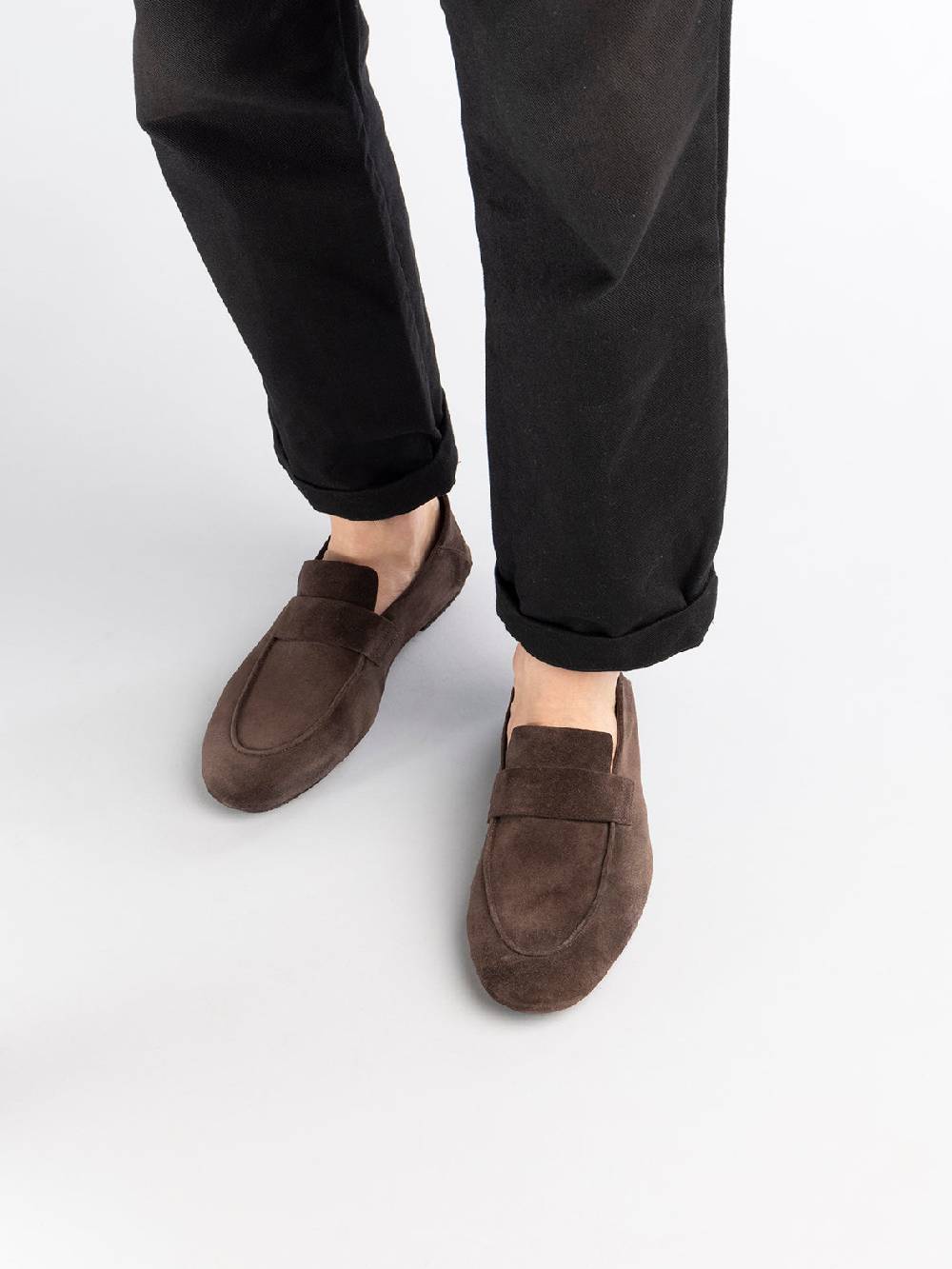 Officine Creative C-SIDE 001 Mocassini in Pelle Scamosciata Marrone Vendita Calda