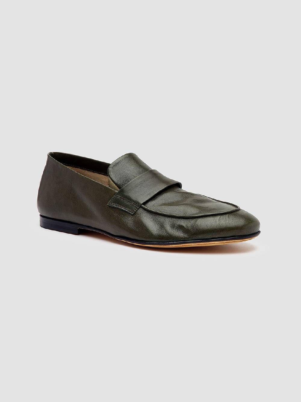 Officine Creative AIRTO 001 Mocassini Penny Loafer in Pelle Verde Saldi Di Fabbrica