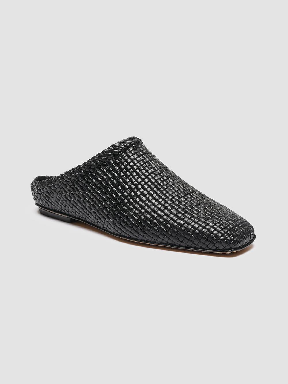 Officine Creative FLOW 001 Sabot in Pelle Nera Nuovo