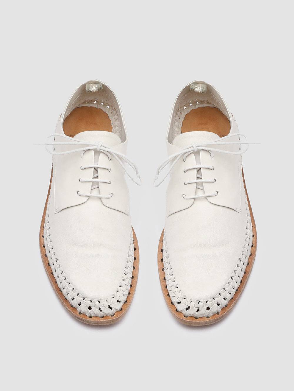 Officine Creative MABELLE 001 Derby in Nappa Bianca Pezzi Unici