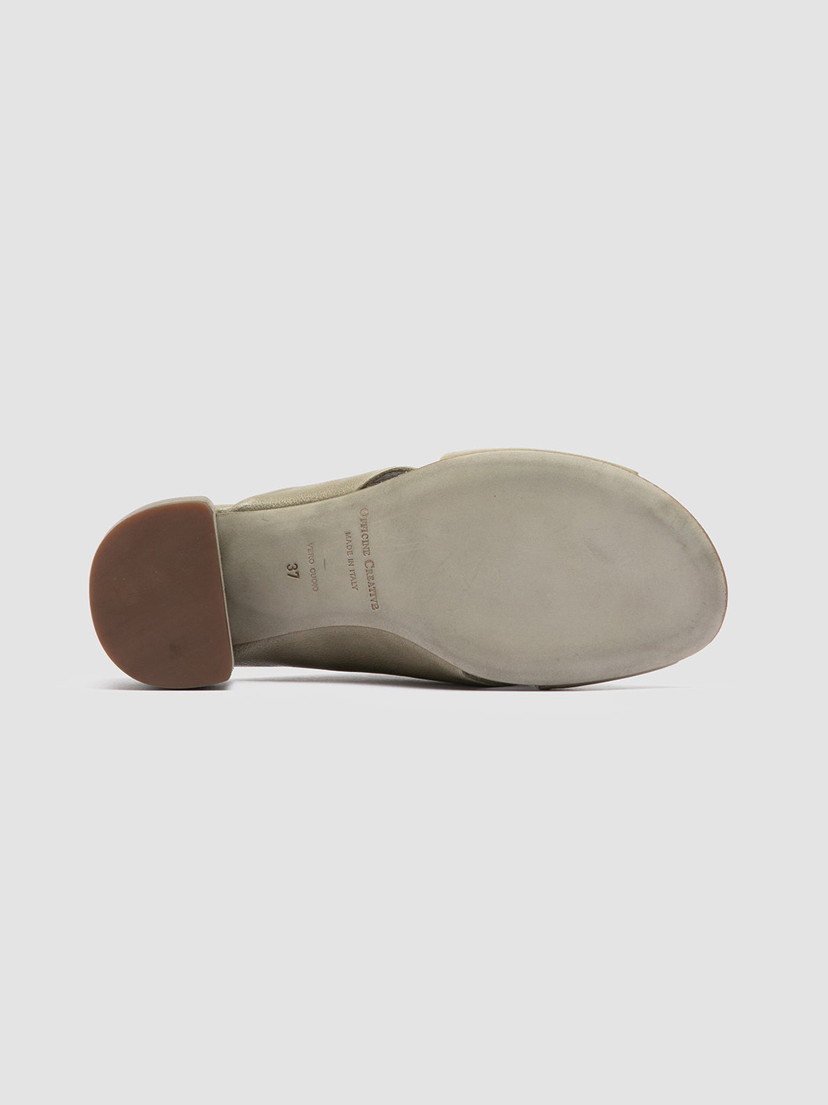 Officine Creative HADRY 007 Sandali Slide in Pelle Verde Promozione Limitata