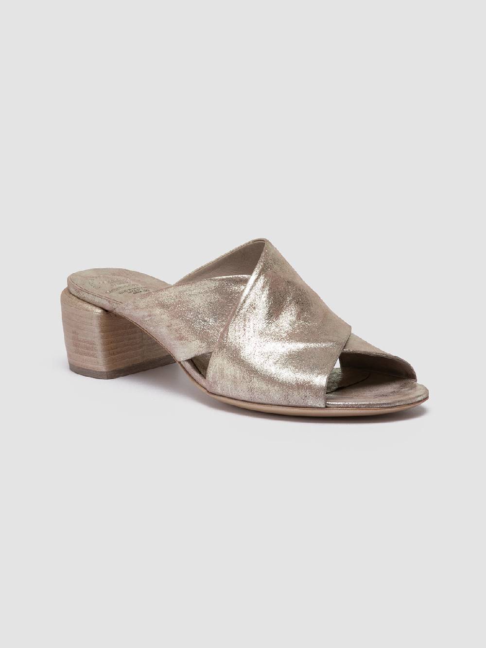 Officine Creative HADRY 007 Sandali Slide in Pelle Tortora Fino Al -60%