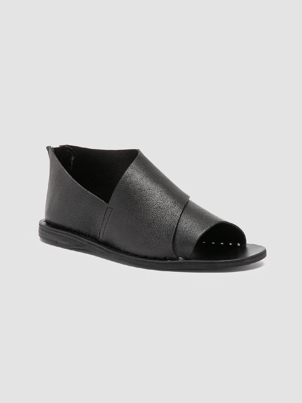 Officine Creative ITACA 046 Scarpe a Punta Aperta in Pelle Nera Affare Del Giorno
