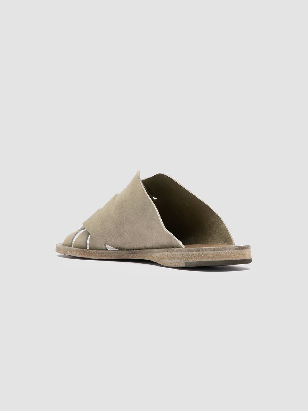 Officine Creative ITACA 049 Sandali Slide in Pelle Verde Sottocosto
