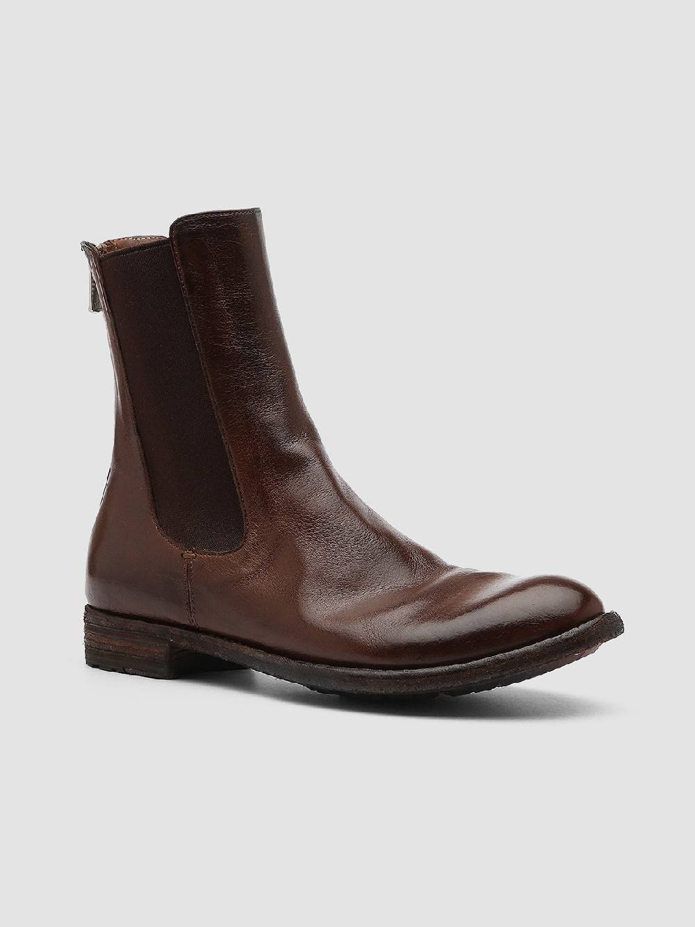 Officine Creative LEXIKON 073 Stivaletti Chelsea in Pelle Marrone Outlet