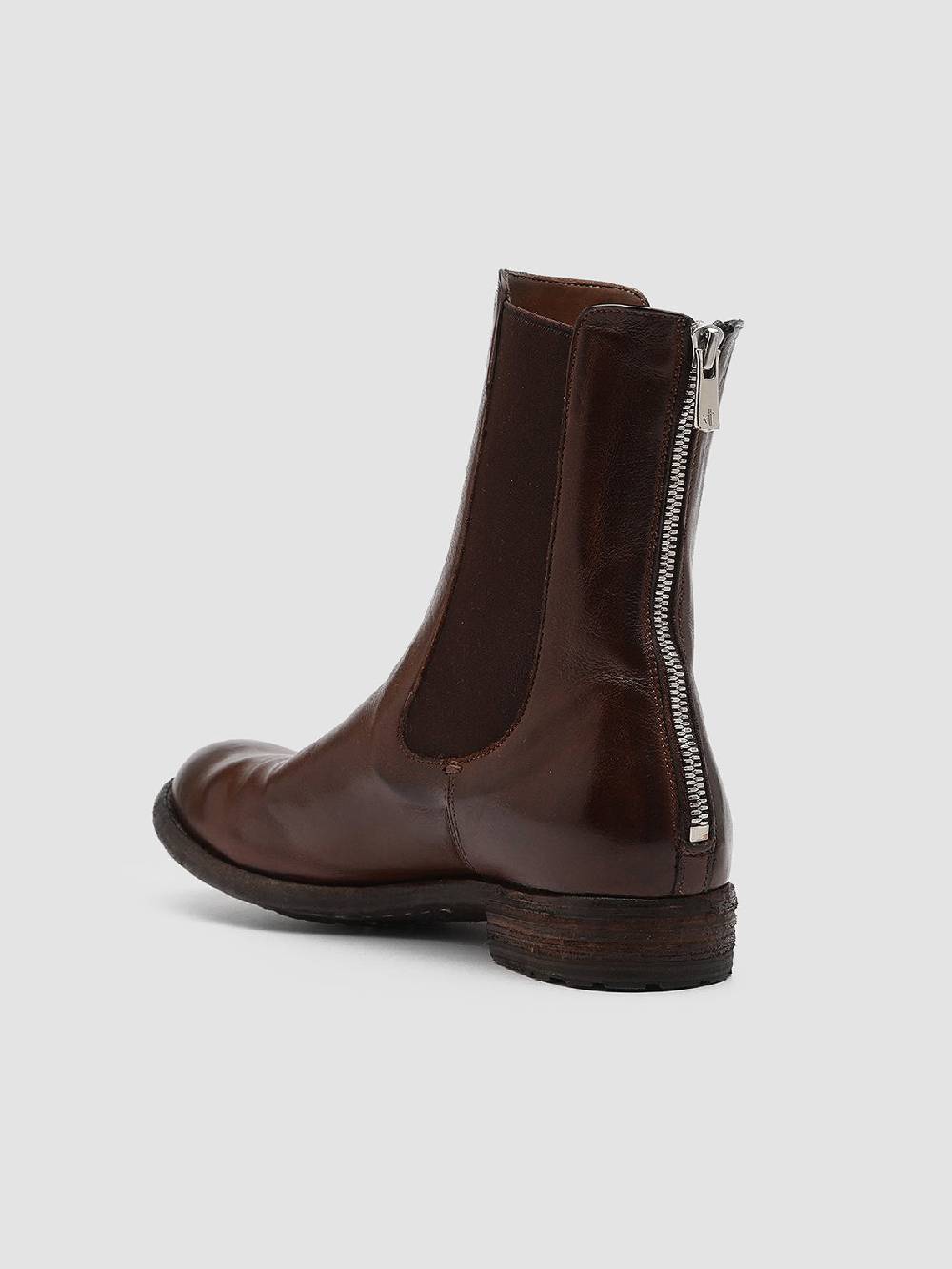 Officine Creative LEXIKON 073 Stivaletti Chelsea in Pelle Marrone Outlet
