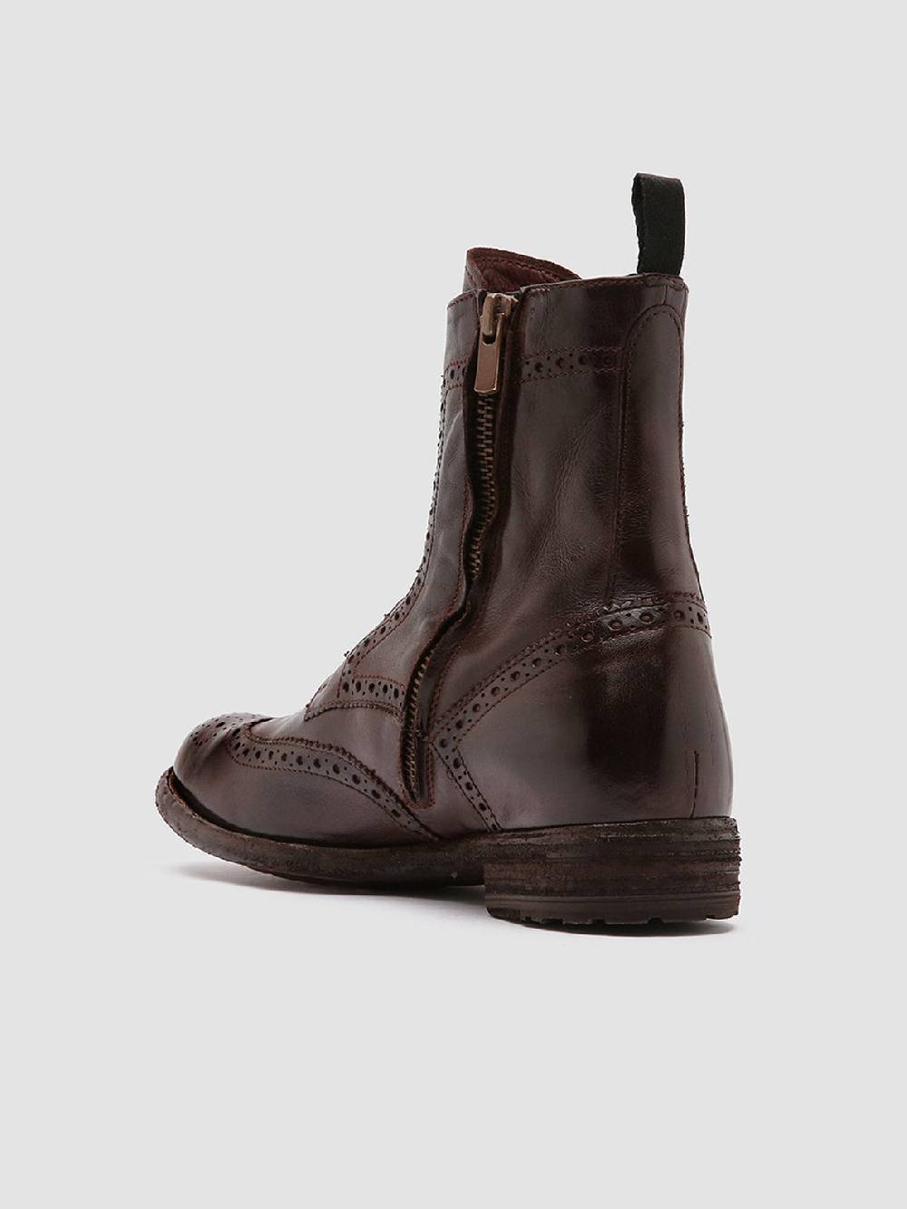 Officine Creative LEXIKON 131 Stivaletti in Pelle Marrone Saldi Di Fabbrica