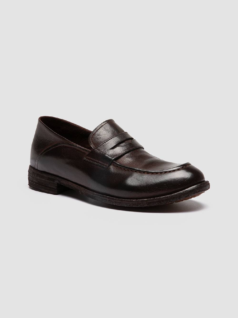 Officine Creative LEXIKON 140 Mocassini Penny Loafer in Pelle Marrone Negozio