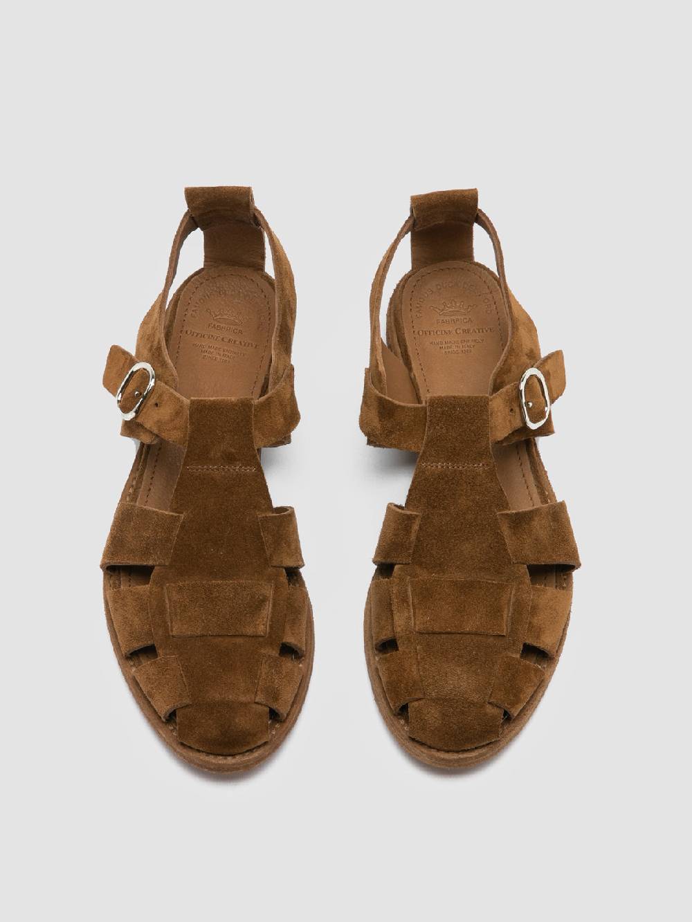 Officine Creative LEXIKON 536 Sandali in Pelle Scamosciata Marrone 2025