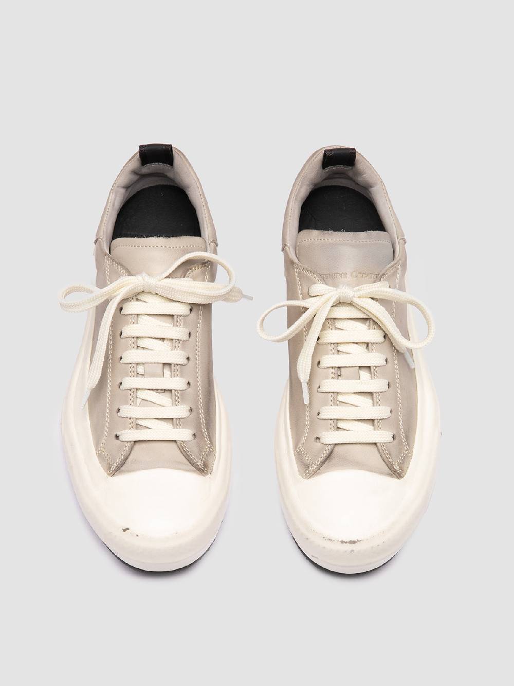 Officine Creative MES DD 101 Sneaker Basse in Pelle Grigia Pezzi Unici