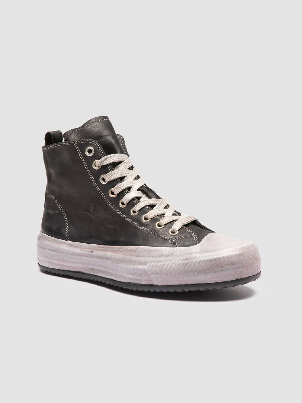 Officine Creative MES DD 102 Sneaker Alte in Pelle Nera Soddisfazione Garantita