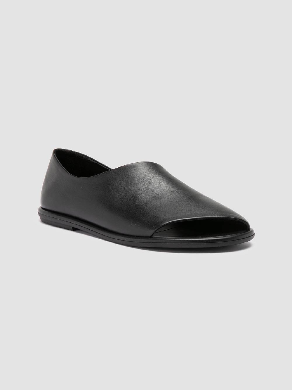Officine Creative MIENNE 102 Scarpe Peep Toe in Pelle Nera Acquista Ora
