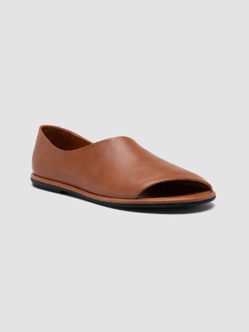 Officine Creative MIENNE 102 Scarpe Peep Toe in Pelle Marrone Consegna Veloce