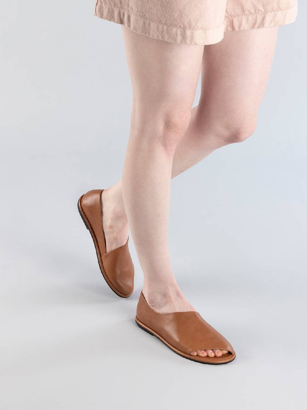 Officine Creative MIENNE 102 Scarpe Peep Toe in Pelle Marrone Consegna Veloce