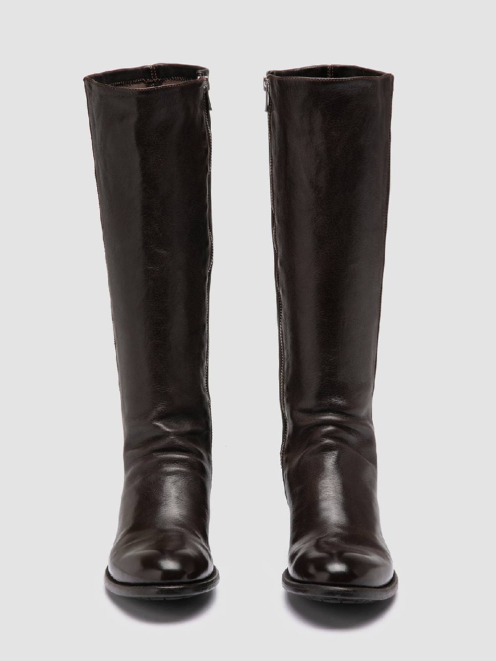 Officine Creative LIS 005 Stivali con Zip in Pelle Marrone Promozione Limitata